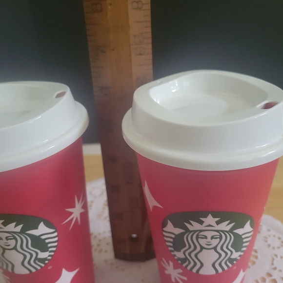 Pair of Starbucks 2022 Holiday Travel Cups - Picture 2 of 5